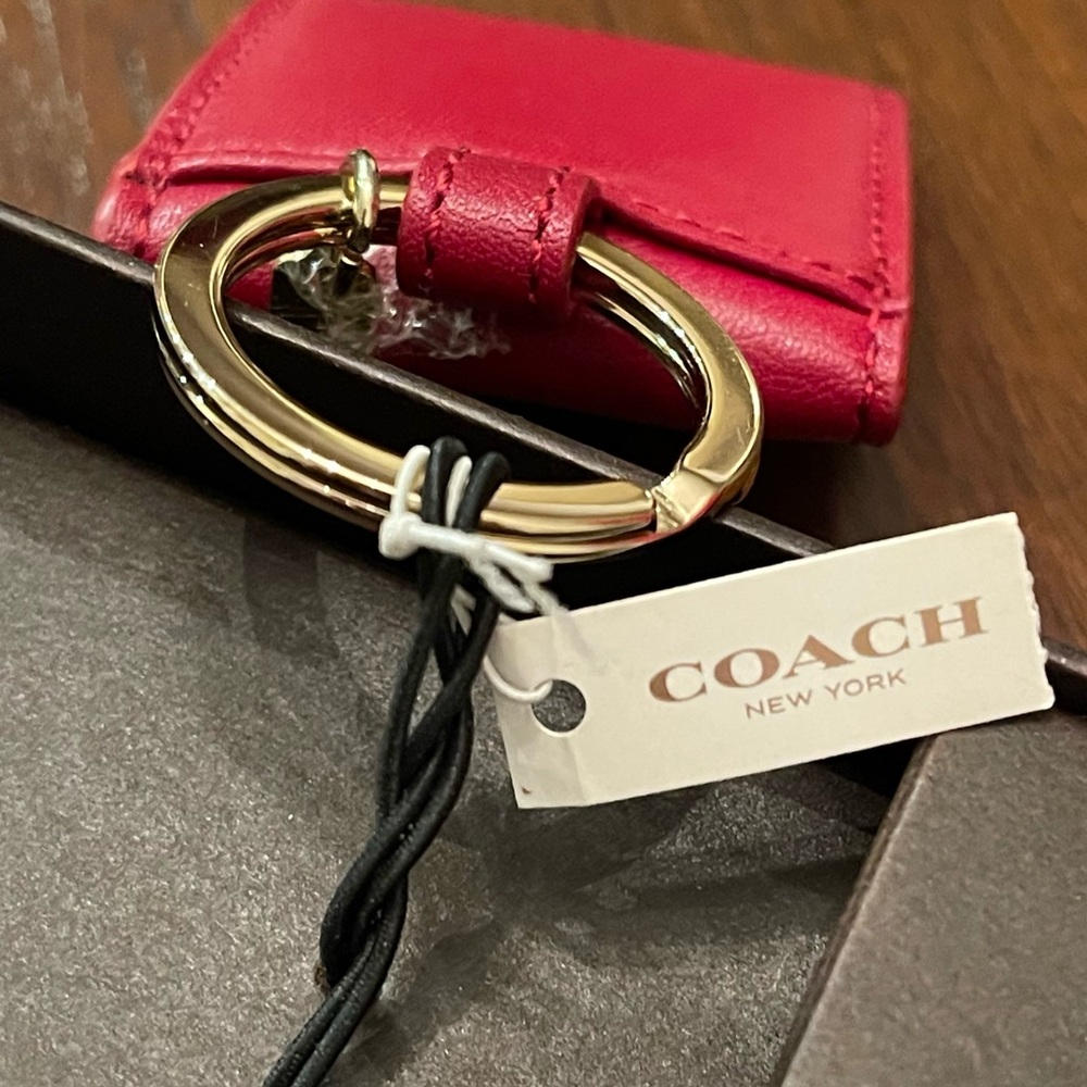 Coach Red Leather Key Holder - Picture 4 of 6